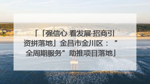 「强信心 看发展·招商引资拼落地」金昌市金川区：“全周期服务”助推项目落地