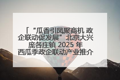 “瓜香引凤聚商机 政企联动促发展”北京大兴庞各庄镇 2025 年西瓜季政企联动产业推介活动圆满举行