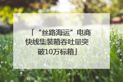 “丝路海运”电商快线集装箱吞吐量突破10万标箱
