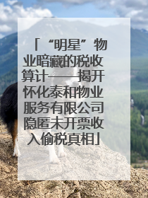 “明星”物业暗藏的税收算计——揭开怀化泰和物业服务有限公司隐匿未开票收入偷税真相