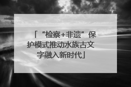 “检察+非遗”保护模式推动水族古文字融入新时代