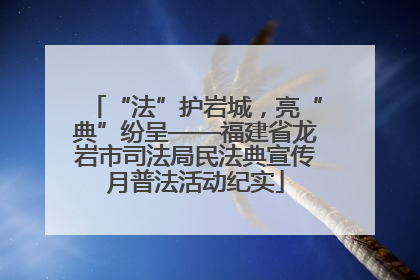 “法”护岩城，亮“典”纷呈——福建省龙岩市司法局民法典宣传月普法活动纪实