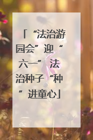 “法治游园会”迎“六一” 法治种子“种”进童心