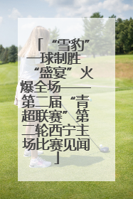 “雪豹”一球制胜 “盛宴”火爆全场——第二届“青超联赛”第二轮西宁主场比赛见闻