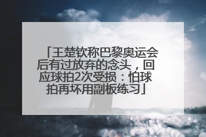 王楚钦称巴黎奥运会后有过放弃的念头，回应球拍2次受损：怕球拍再坏用副板练习
