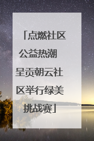 点燃社区公益热潮 呈贡朝云社区举行绿美挑战赛