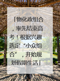 物化政组合，率先结束高考！根据兴趣选定“小众组合”，开始规划假期生活