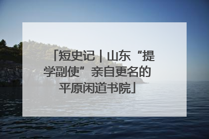 短史记｜山东“提学副使”亲自更名的平原闲道书院