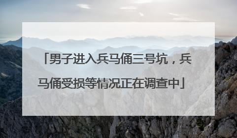 男子进入兵马俑三号坑，兵马俑受损等情况正在调查中