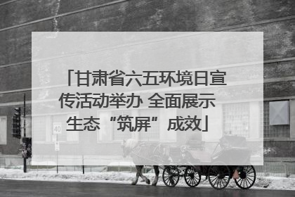甘肃省六五环境日宣传活动举办 全面展示生态“筑屏”成效