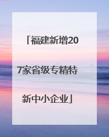 福建新增207家省级专精特新中小企业