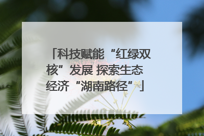 科技赋能“红绿双核”发展 探索生态经济“湖南路径”
