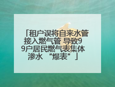 租户误将自来水管接入燃气管 导致99户居民燃气表集体渗水 “爆表”