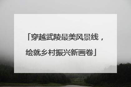 穿越武陵最美风景线，绘就乡村振兴新画卷