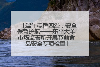 端午粽香四溢，安全保驾护航——东平大羊市场监管所开展节前食品安全专项检查