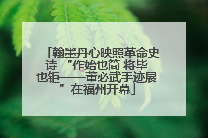 翰墨丹心映照革命史诗 “作始也简 将毕也钜——董必武手迹展”在福州开幕