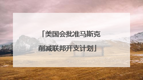 美国会批准马斯克削减联邦开支计划