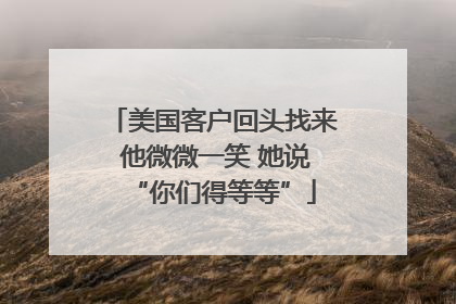 美国客户回头找来 他微微一笑 她说“你们得等等”