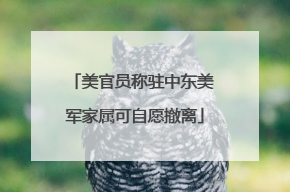 美官员称驻中东美军家属可自愿撤离