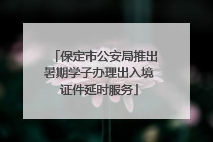 保定市公安局推出暑期学子办理出入境证件延时服务
