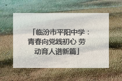 临汾市平阳中学：青春向党践初心 劳动育人谱新篇