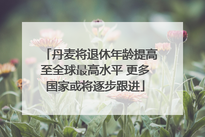丹麦将退休年龄提高至全球最高水平 更多国家或将逐步跟进