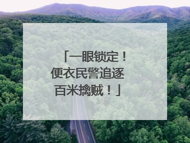 一眼锁定！便衣民警追逐百米擒贼！