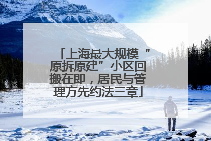 上海最大规模“原拆原建”小区回搬在即，居民与管理方先约法三章