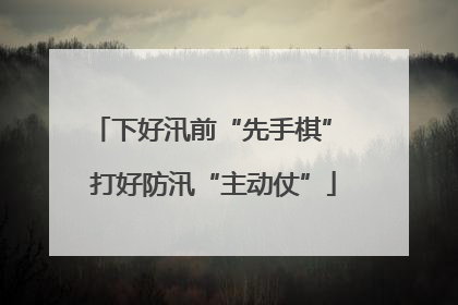 下好汛前“先手棋” 打好防汛“主动仗”