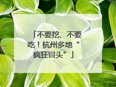 不要挖、不要吃！杭州多地“疯狂冒头”