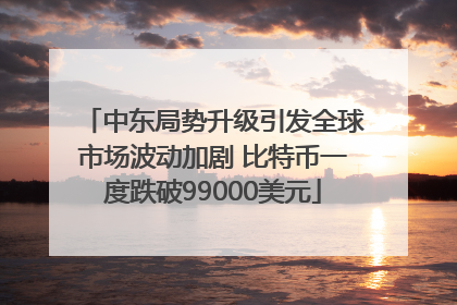 中东局势升级引发全球市场波动加剧 比特币一度跌破99000美元