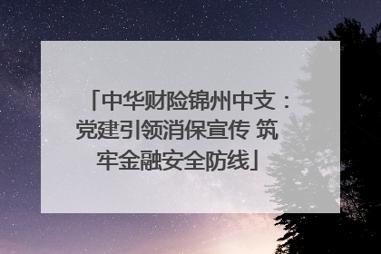 中华财险锦州中支：党建引领消保宣传 筑牢金融安全防线