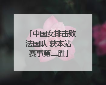 中国女排击败法国队 获本站赛事第二胜