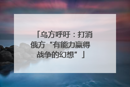 乌方呼吁：打消俄方“有能力赢得战争的幻想”