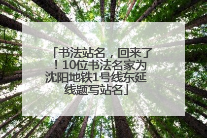 书法站名，回来了！10位书法名家为沈阳地铁1号线东延线题写站名