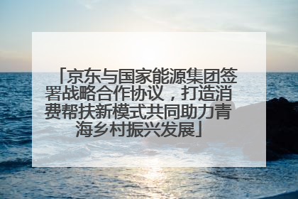 京东与国家能源集团签署战略合作协议，打造消费帮扶新模式共同助力青海乡村振兴发展