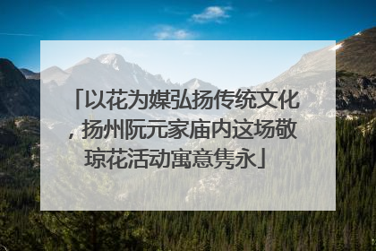 以花为媒弘扬传统文化，扬州阮元家庙内这场敬琼花活动寓意隽永