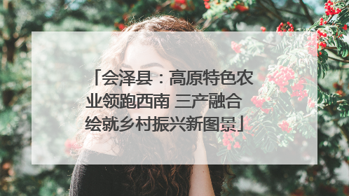 会泽县：高原特色农业领跑西南 三产融合绘就乡村振兴新图景