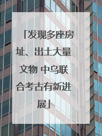 发现多座房址、出土大量文物 中乌联合考古有新进展