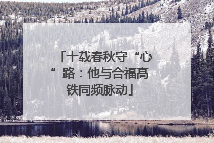 十载春秋守“心”路：他与合福高铁同频脉动