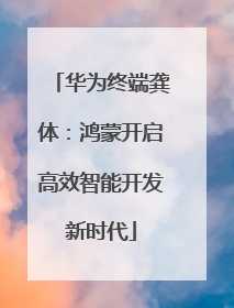 华为终端龚体：鸿蒙开启高效智能开发新时代