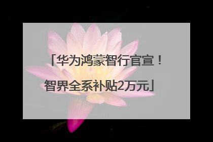 华为鸿蒙智行官宣！智界全系补贴2万元