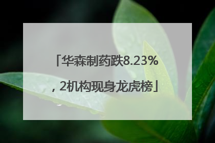 华森制药跌8.23%，2机构现身龙虎榜