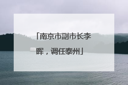 南京市副市长李晖，调任泰州