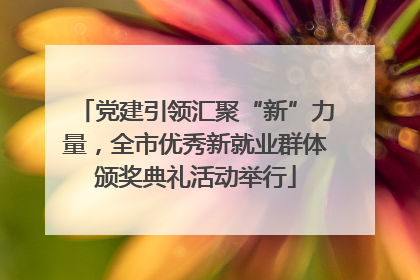 党建引领汇聚“新”力量，全市优秀新就业群体颁奖典礼活动举行