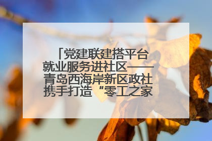 党建联建搭平台 就业服务进社区——青岛西海岸新区政社携手打造“零工之家”就业服务新阵地