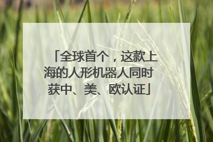 全球首个，这款上海的人形机器人同时获中、美、欧认证