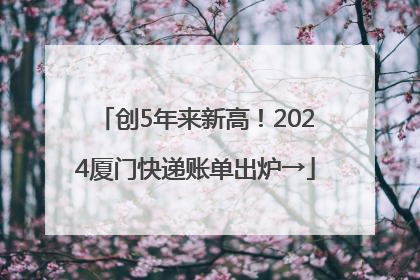 创5年来新高！2024厦门快递账单出炉→