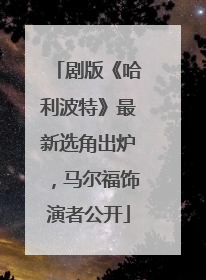 剧版《哈利波特》最新选角出炉，马尔福饰演者公开