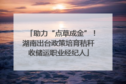 助力“点草成金”！湖南出台政策培育秸秆收储运职业经纪人